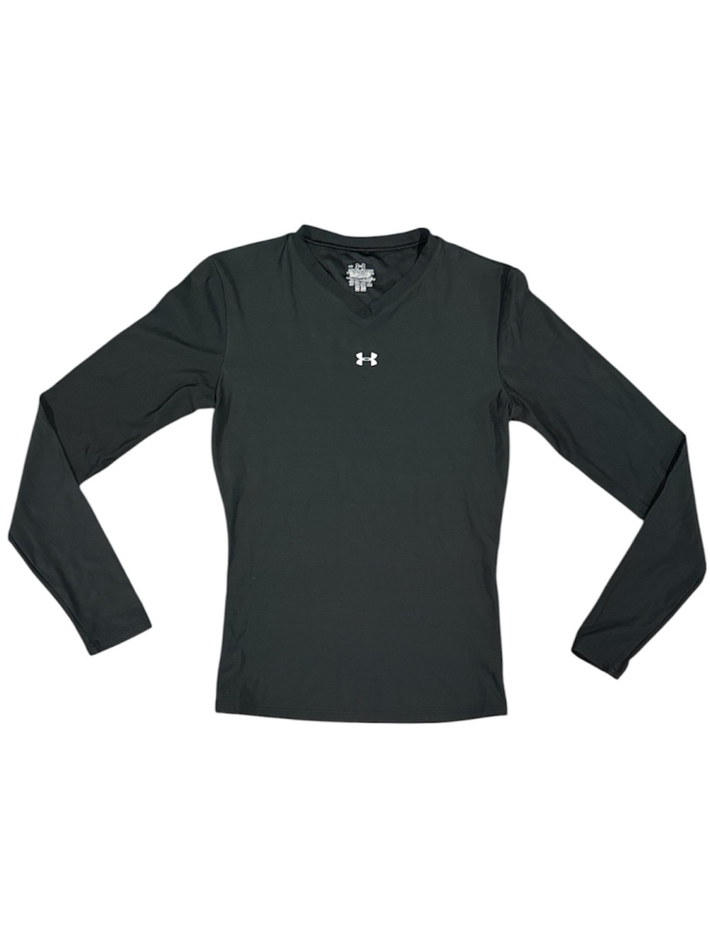 Under Armour HeatGear Black Long-Sleeve V-Neck Performance Top